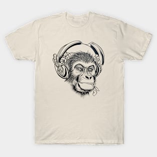 Introvert Monkey Loves Music T-Shirt